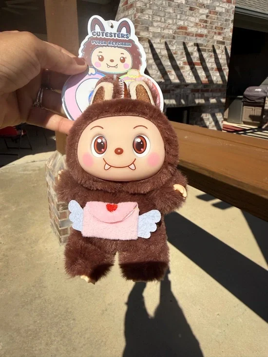 NWT Cutesters Brown Plush Lafufu Faux Fur Brown Keychain - Picture 5 of 5